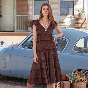 NWOT Sundance Maple Tiered Dress, Size XS